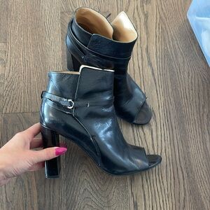 Banana Republic Black Open Toe Booties Size 9